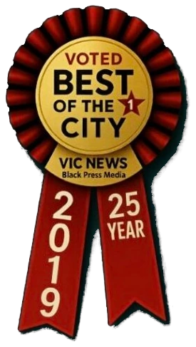 Vic News Best of the City 2019 ribbon awarded to Vic West Pet Hospital