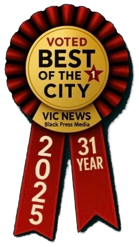 Vic News Best of the City 2025 ribbon awarded to Vic West Pet Hospital