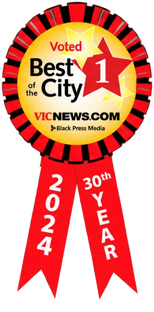 Vic News Best of the City 2024 ribbon awarded to Vic West Pet Hospital