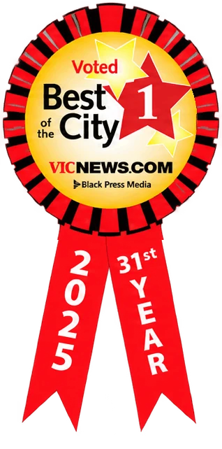 Vic News Best of the City 2025 ribbon awarded to Vic West Pet Hospital